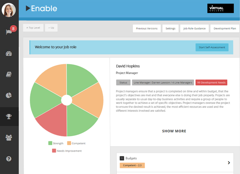 screenshot of Virtual College